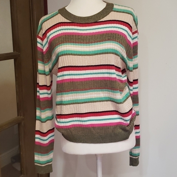 𝅺juicy Couture Sparkley Striped Top NWOT - Picture 1 of 6